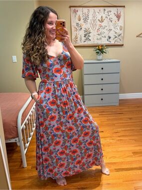chinese dress ladies Antonia Jersey Maxi Dress-Multi, Ornamental Garden